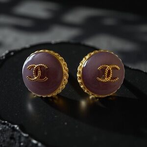 Elegant Gold and Lavender Designer Earrings